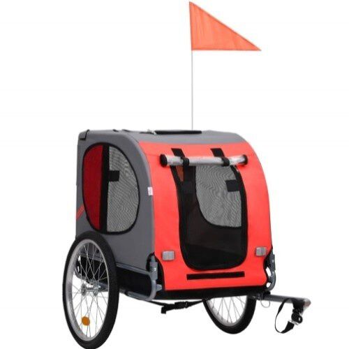 Remolque de bicicleta para mascotas color Rojo y Negro, , large Imagen numero 1