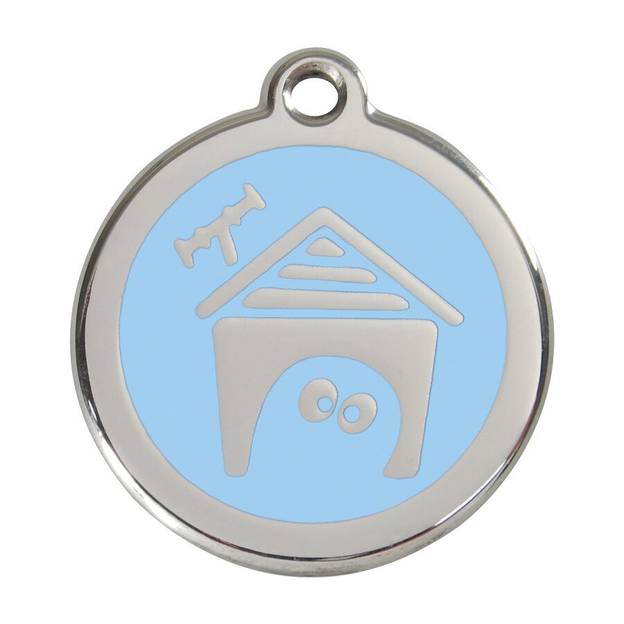Placa identificativa Acero Inoxidable Esmalte Perro Casa Azul Claro para perros, , large Imagen numero 1