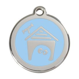 Red dingo Placa identificativa Acero Inoxidable Esmalte Perro Casa Azul Claro para perros