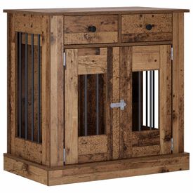 vidaXL Mueble para jaula de perro con cerradura Madera de ingenier&iacute;a Perro Pen