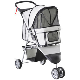 PawHut Cochecito plegable gris para mascotas