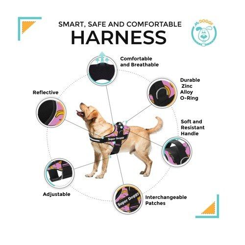 Arnés Super Doggy personalizado estampado bananas color Rosa thumbnail