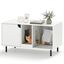 COSTWAY Caja de Arena para Gatos para 2 Gatos, 100 cm Baño Oculto para Gatos con Tablero de Rascado Desmontable, Patas Metálicas, Casa para Gatos de Dos Habitaciones, Mesa Lateral de Madera para Gatos, , large indicador imagen numero 2