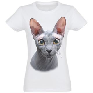 Camiseta Mujer Gato Egipcio color Blanco