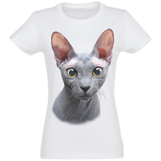 Camiseta Mujer Gato Egipcio color Blanco, Camiseta Mujer Gato Egipcio color Blanco