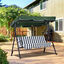 Outsunny Columpio de Jardín de 3 Plazas Balancín Exterior con Techo Ajustable y Marco de Acero para Balcón Terraza Patio Carga 200 kg 172x110x153 cm Verde, , large indicador imagen numero 2