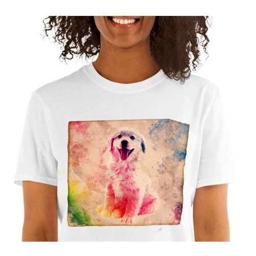 Mascochula camiseta mujer lienzo personalizada con tu mascota blanco thumbnail