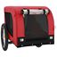 vidaXL Remolque de bicicleta para perros hierro tela Oxford rojo negro, , large indicador imagen numero 7