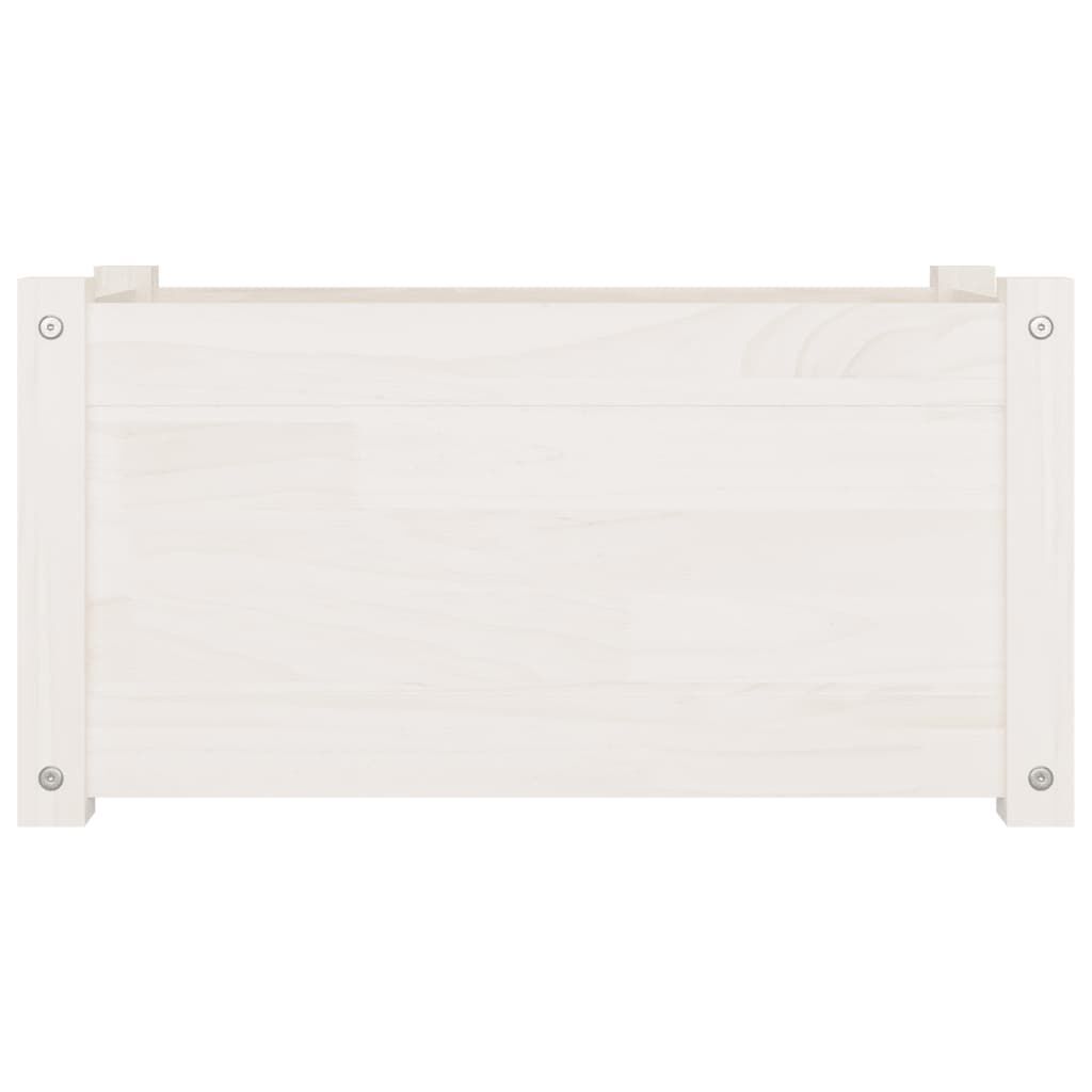 vidaXL Jardinera de madera maciza de pino blanca 60x31x31 cm, , large Imagen numero 3