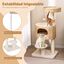 COSTWAY Árbol para Gatos para Interior, Torre Moderna con Percha Superior, Condominio de Totora, Postes de Rascado de Sisal, Juguete Colgante, Cama, Cojín Removible, Centro de Actividades para Gatos, Natural, , large indicador imagen numero 4
