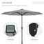 Outsunny Sombrilla de Jardín Ø265x240 cm Parasol de Terraza con Luces LED Solares Manivela e Impermeable para Piscina Patio Gris Claro, , large indicador imagen numero 4