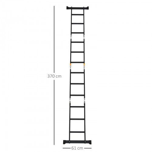 Escalera multiusos plegable con escalón caballete  color Negro thumbnail