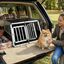 COSTWAY Transportin Perro Coche, Caja de Transporte de Aluminio para 2 Perros con Puerta Bloqueable, Divisor Extra&iacute;ble, Jaula para Perros Peque&ntilde;as y Medianos, Coche, Viaje y Camping, 89x69x50,5 cm, , large indicador imagen numero 2