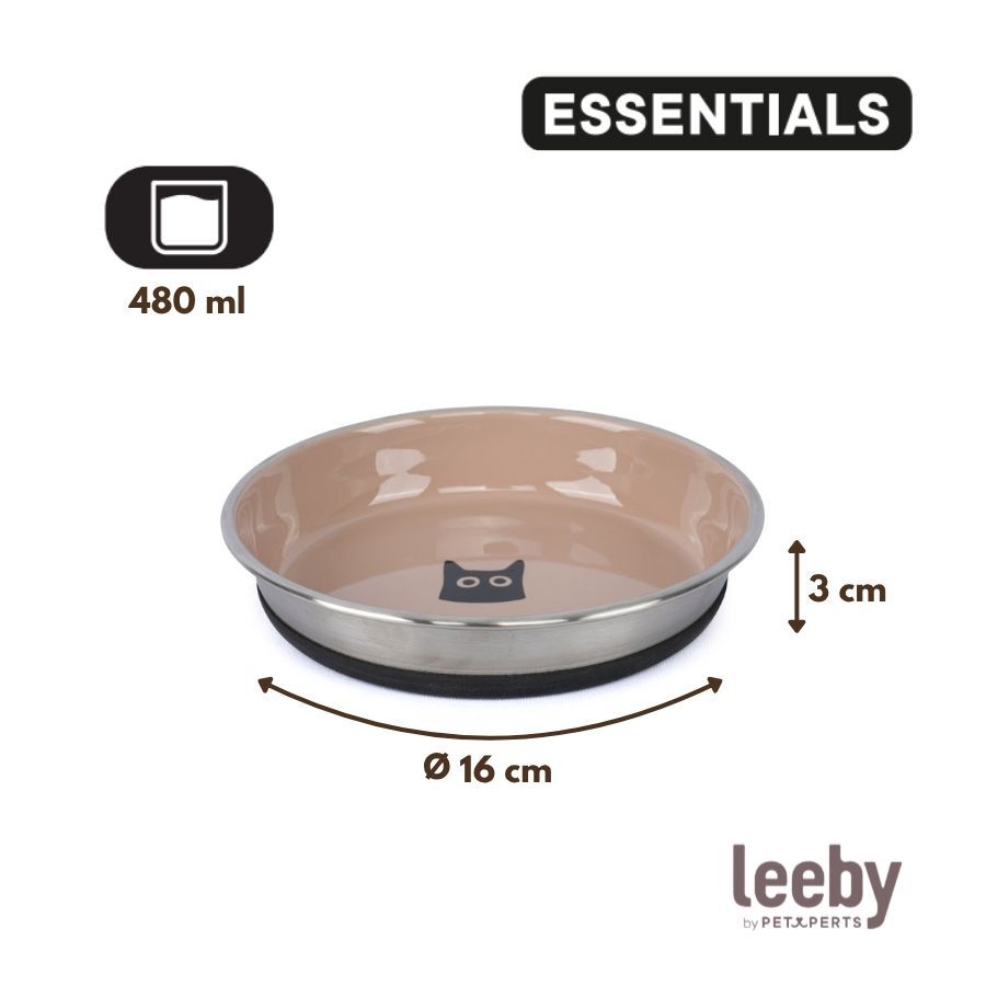 Leeby Comedero Taupe Antideslizante para gatos, , large Imagen numero 4