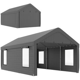 Outsunny Carpa Garaje Gris Oscuro