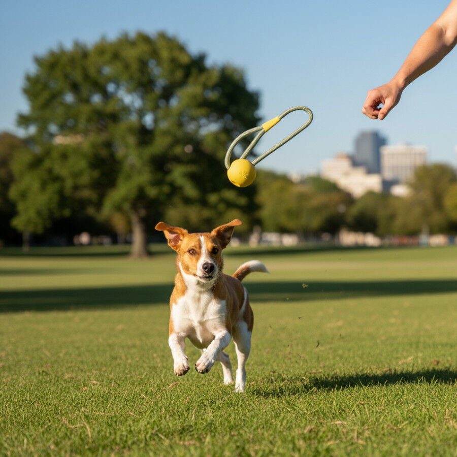 BECO Mordedor de goma con Cuerda Amarillo para perros, , large Imagen numero 1