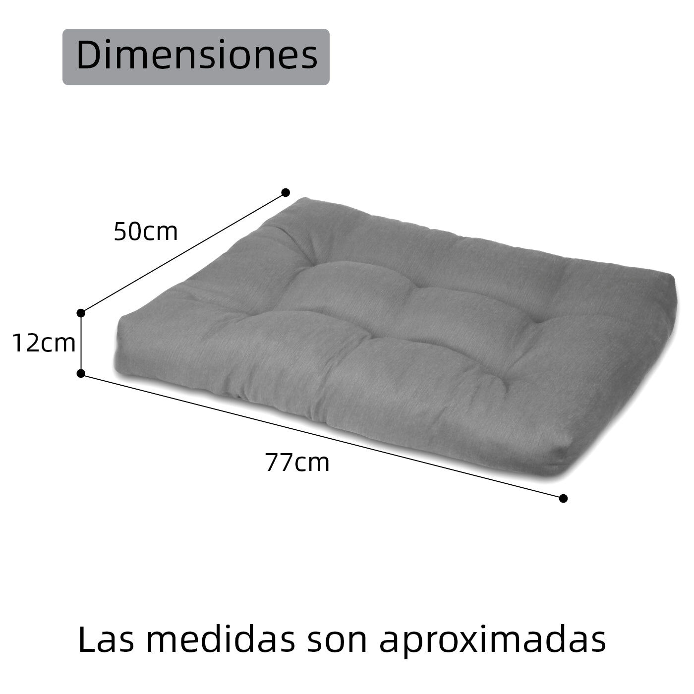 HOME MERCURY- Cama de Mascota, Colch&oacute;n para Perro, Colchoneta Reversible Estampada Relleno de Espuma para Interior y Exterior. (Small, Gris), , large Imagen numero 4