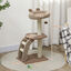 PawHut Árbol Rascador para Gatos Altura 88 cm Árbol para Gatos Torre para Gatos con Nido Plataformas Bola Colgante Escalera y Poste de Sisal Café, , large indicador imagen numero 3