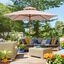 Outsunny Sombrilla de Jardín 3x3x3 m Parasol de Jardín de Bambú con Doble Techo Sistema de Polea Impermeable para Terraza Balcón Exterior Beige, , large indicador imagen numero 2