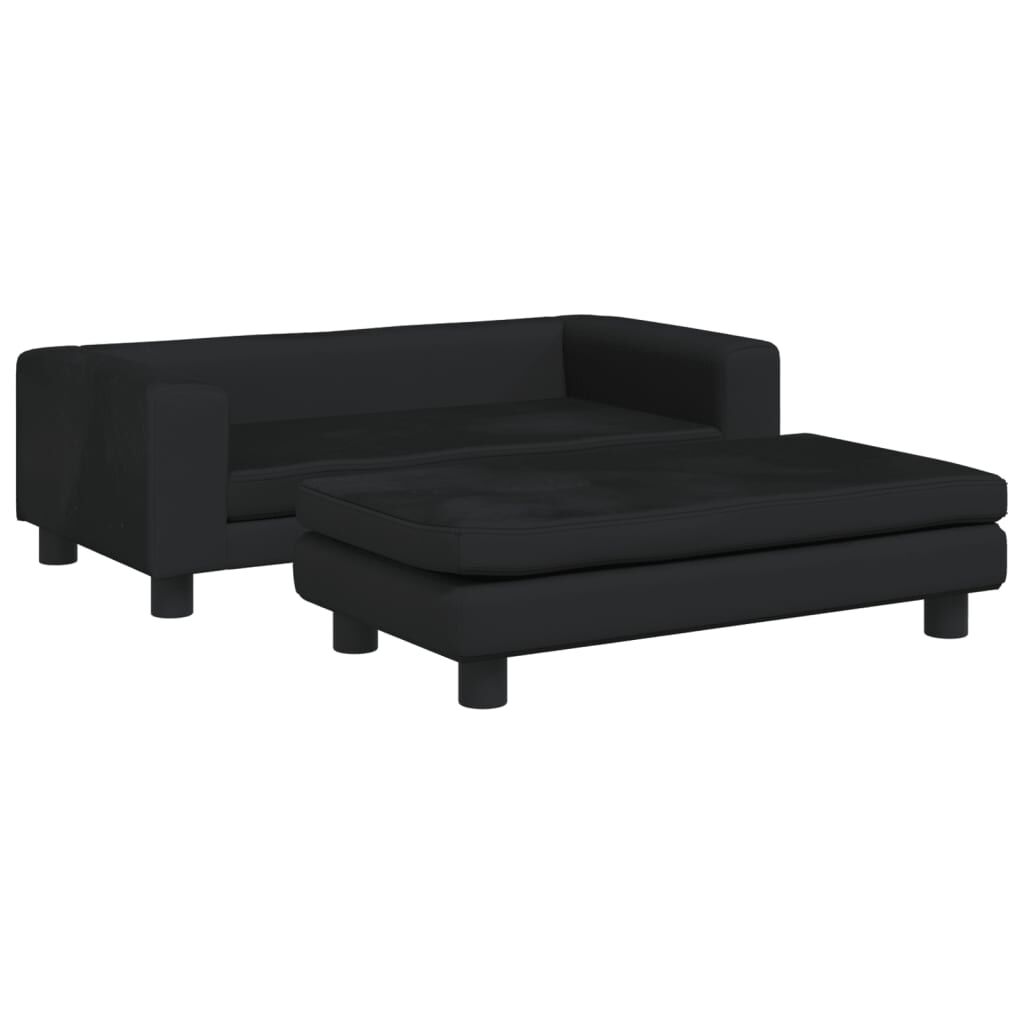 vidaXL Cama para perros con extensi&oacute;n terciopelo negro 100x50x30 cm, , large Imagen numero 1