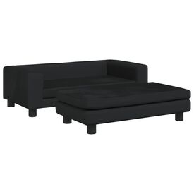 vidaXL Cama con extensión terciopelo negro para perros