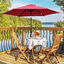 Outsunny Sombrilla para Jardín Ø260x235 cm Parasol de Aluminio con Reclinable con Manivela y 6 Varillas para Terraza Exterior Balcón Rojo, , large indicador imagen numero 2