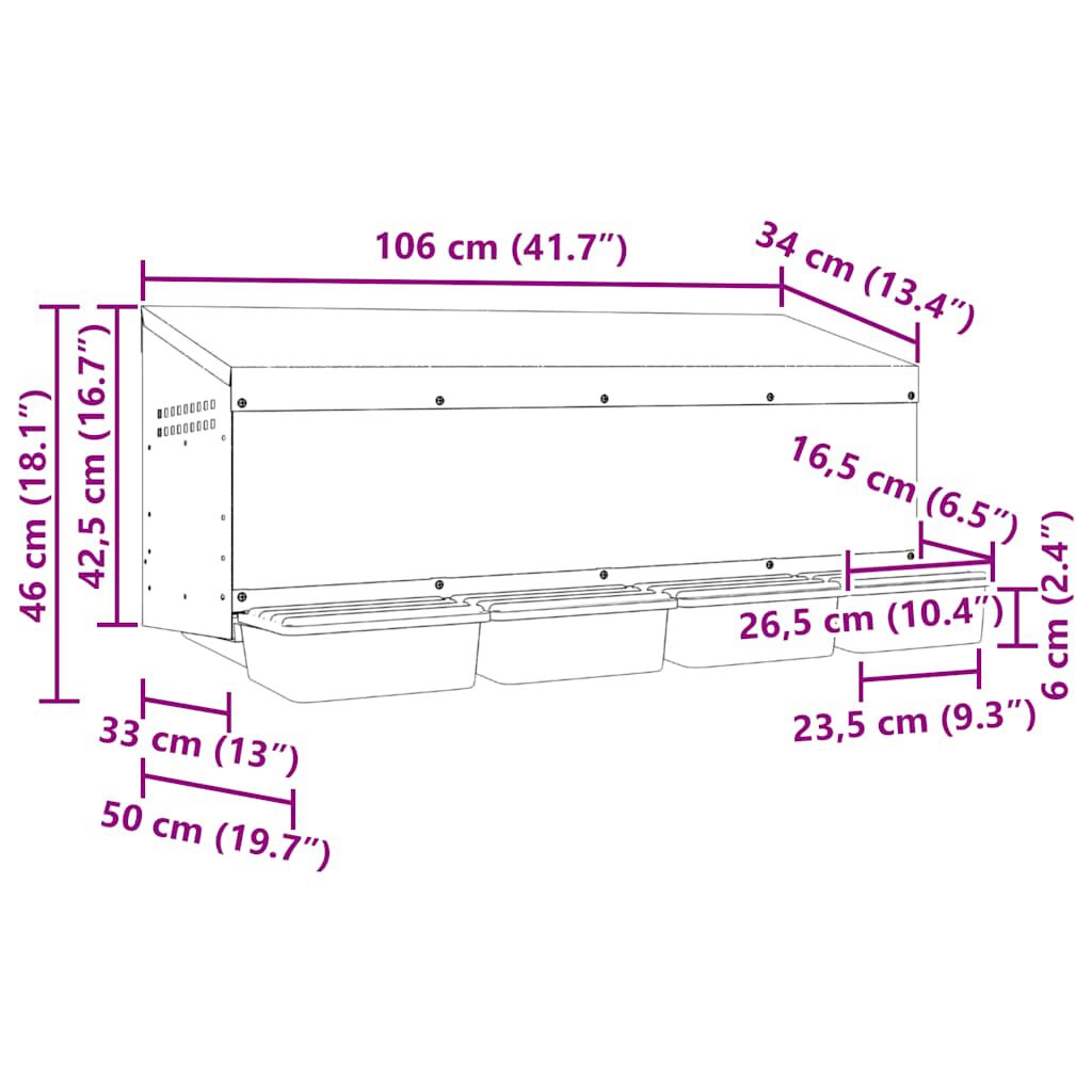 vidaXL Nido para gallinas de acero galvanizado para montar en la pared thumbnail