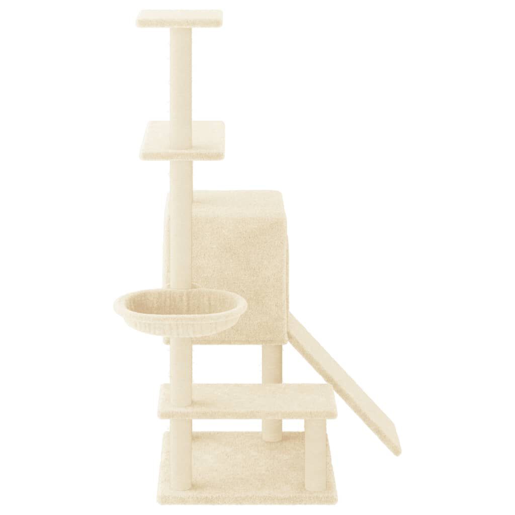 vidaXL Rascador para gatos con postes de sisal color crema 130,5 cm, , large Imagen numero 3