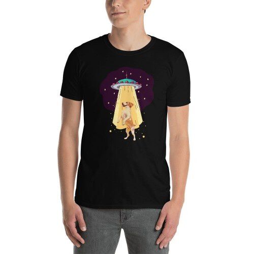 Mascochula camiseta hombre abduction personalizada con tu mascota negro thumbnail
