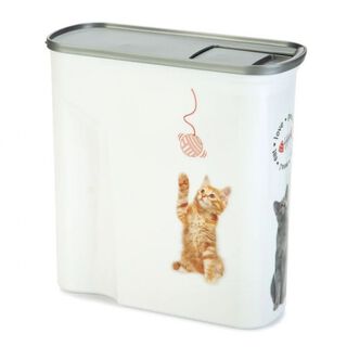 Almacenamiento de comida con fotos para gatos color Blanco