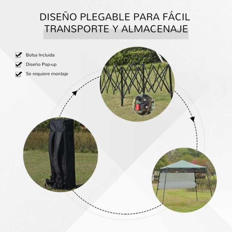 Carpa plegable y ajustable para el jardín color Verde thumbnail