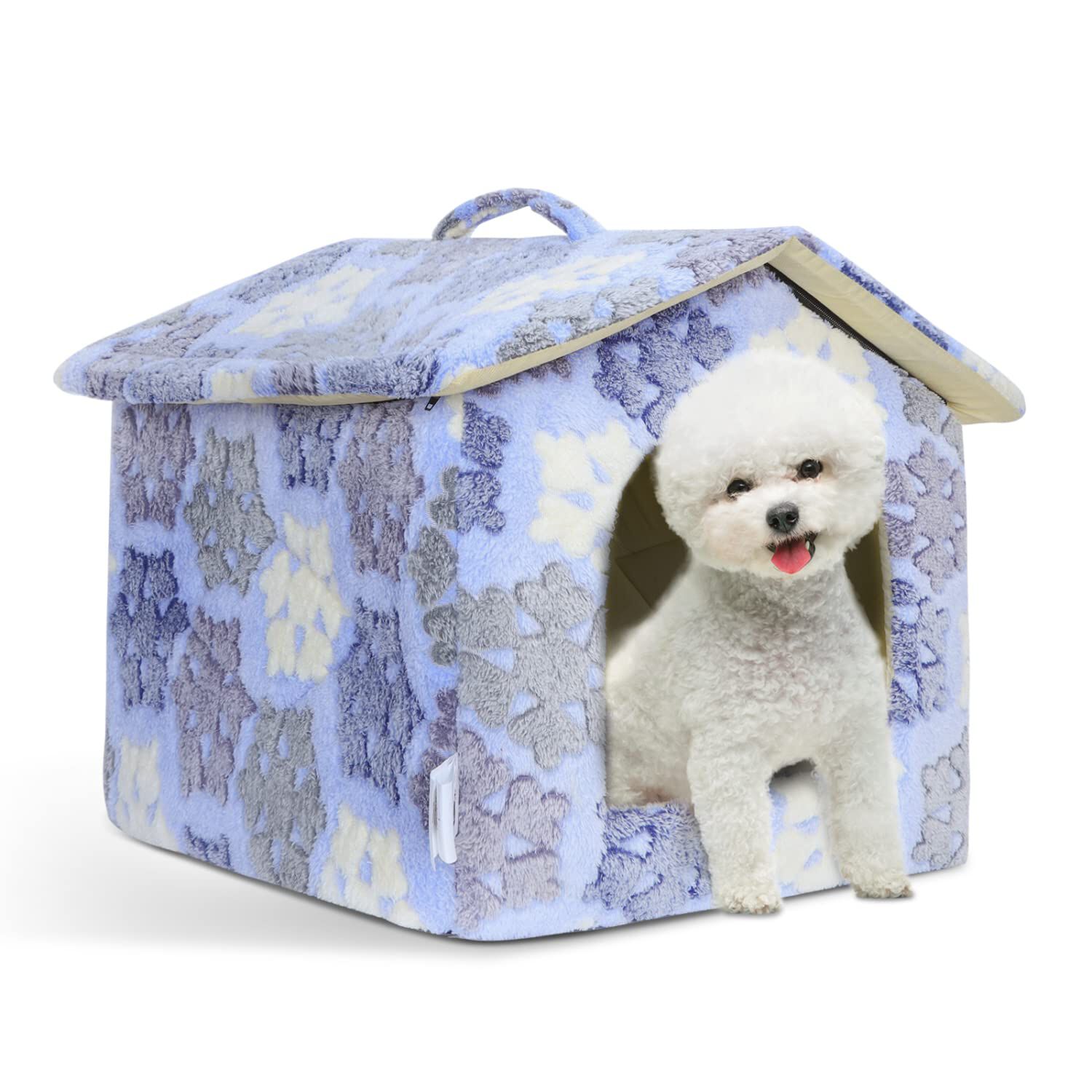 Nobleza Casa para Perro peque&ntilde;os, Cama para Gato con colch&oacute;n extra&iacute;ble, Plegable Casa para Gatos, Perros Conejos, 53x50x43cm L, Azul, , large Imagen numero 6