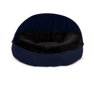 Gauty Cama Redonda Tela Impermeable y pelo - Azul y negro para Perros y Gatos  