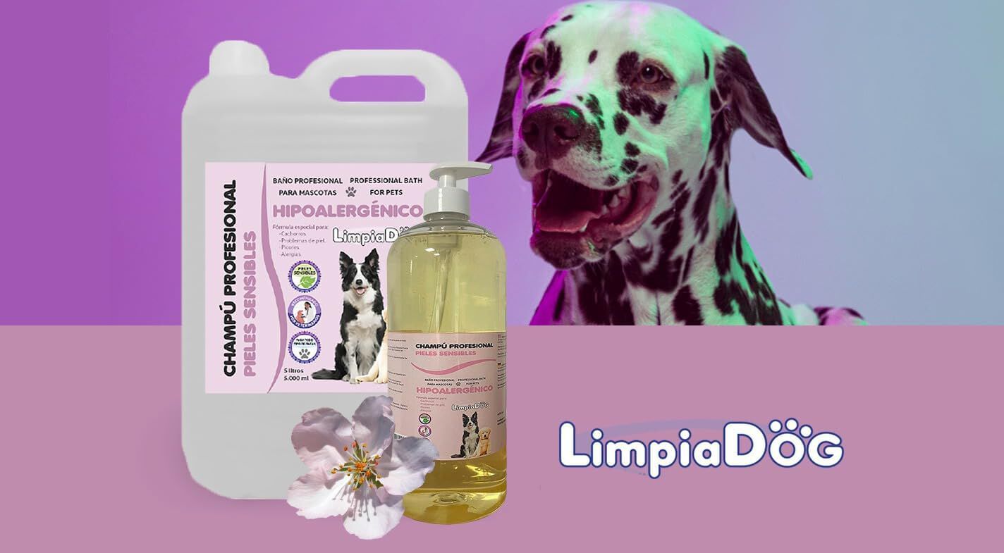 LIMPIADOG Champu para Perros Pieles sensibles Suave hipoealergenico, para Todas Las Razas y Edades con dosificador 5 Litros, , large Imagen numero 3