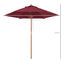 Outsunny Sombrilla Parasol de Madera Ø250x230cm para Exterior con 6 Varillas Sistema de Cuerda con Fijación Desmontable Portátil Fácil de Guardar y Transportar Rojo Vino, , large indicador imagen numero 3