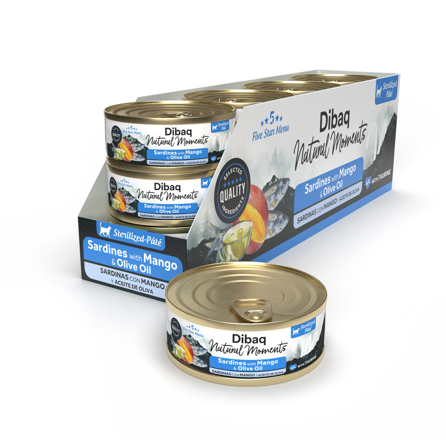 Dibaq Natural Moments 5 Star Esterilizados de Sardinas con Mango, 12 latas x 70gr, , large Imagen numero 2