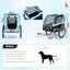COSTWAY Remolque de Bicicleta para Mascotas, Remolque Bicicleta Perros Pequeños y Medianos con Ruedas, Transportador de 2 Puertas con Techo Solar, Capacidad 40 kg, 60,5 x 135 x 95 cm (Azul), , large indicador imagen numero 4