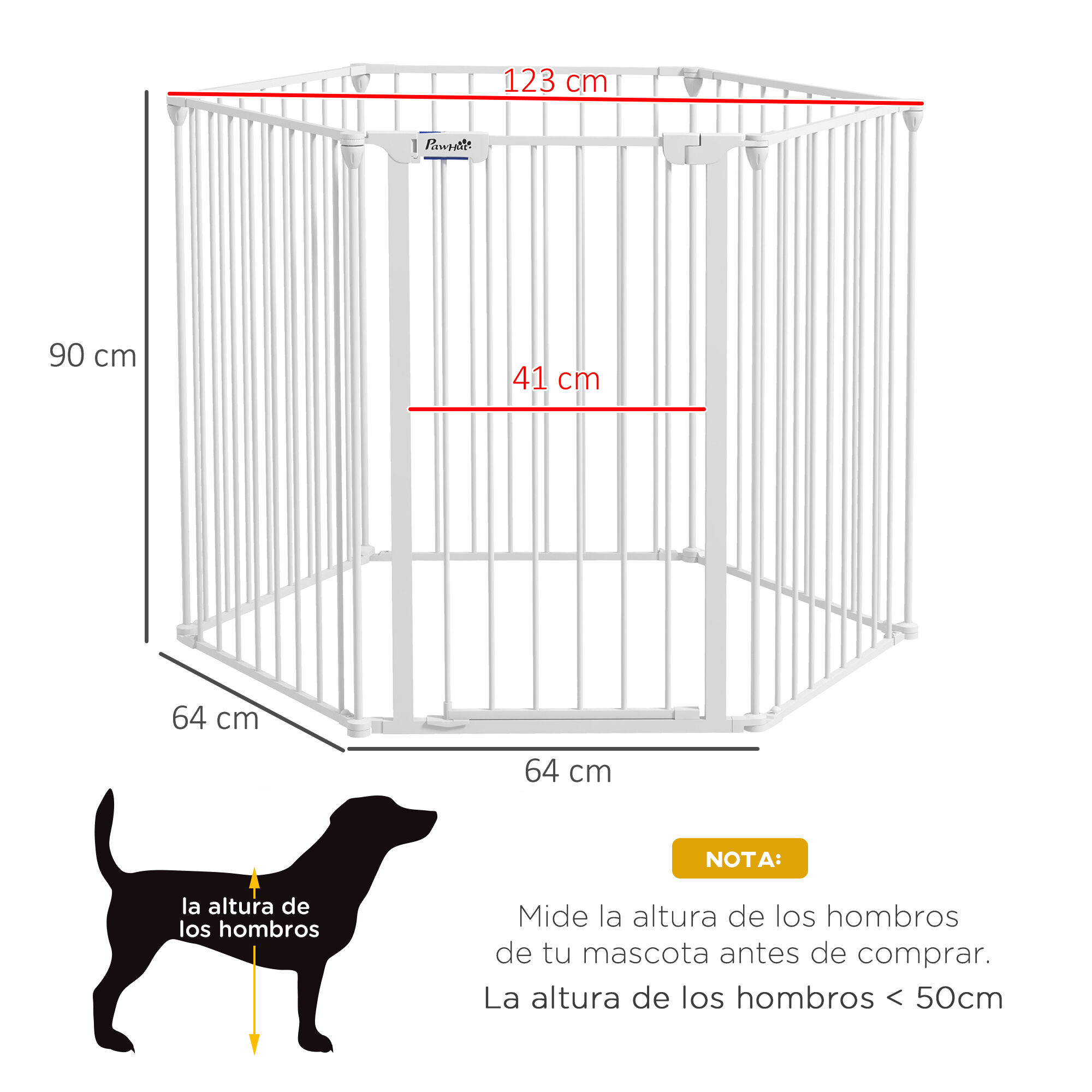 PawHut Parque para Perros Blanco, , large Imagen numero 3