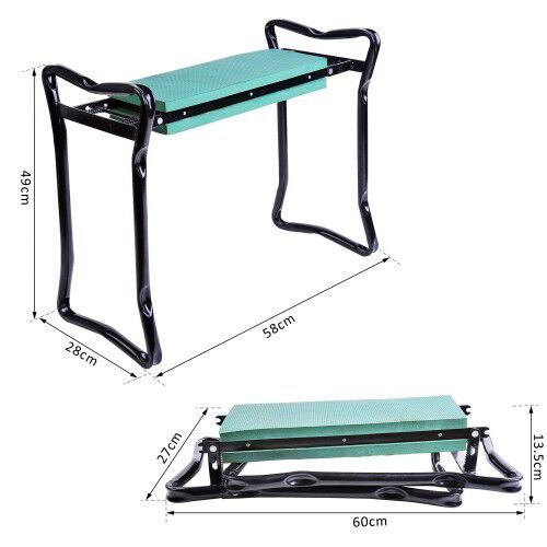 Taburete reclinatorio Outsunny de jardín portatil color Verde oscuro y Negro thumbnail