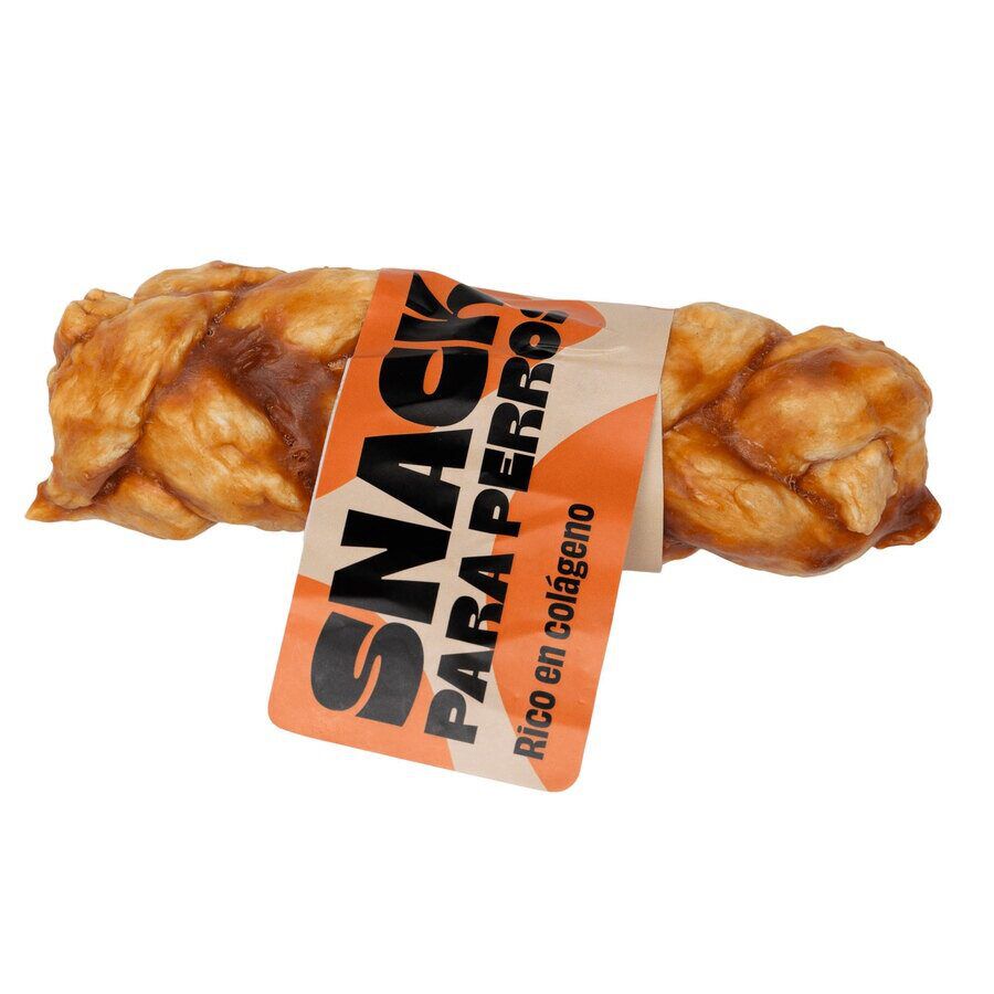 WUAPU SNACK POLLO C/COLAGENO TRENZA M 65gr aprox, , large Imagen numero 1