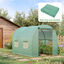 Outsunny Cubierta de Invernadero de Túnel 250x200x200 cm Cubierta de Repuesto Invernadero Polietileno con 4 Ventanas y Puerta Enrollable Protección de Plantas para Jardín Verde, , large indicador imagen numero 2