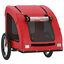 vidaXL Remolque de bicicleta para perros hierro y tela Oxford rojo, , large indicador imagen numero 4