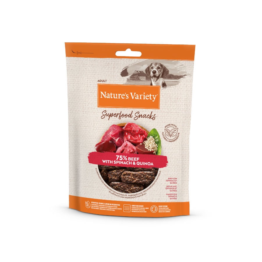 Nature&#039;s Variety Barritas Ternera snacks superfood para perros