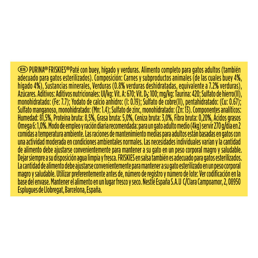 400 g Friskies Adult Buey e h&iacute;gado en Pat&eacute; lata para gatos, , large Imagen numero 5