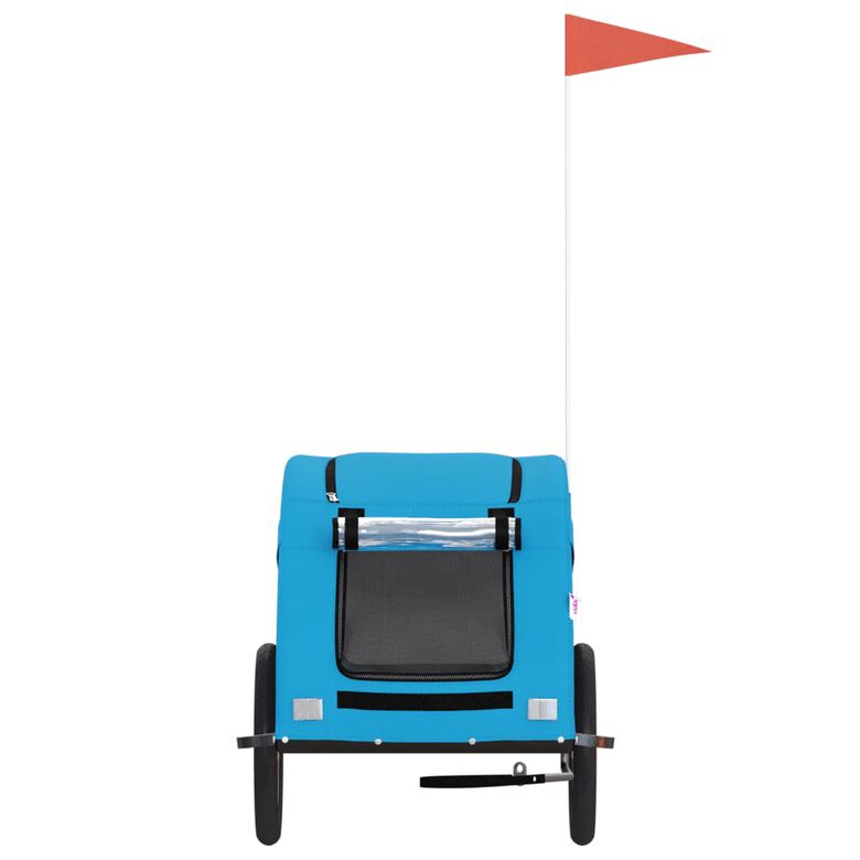 VidaXL Remolque bicicleta azul para perros y gatos thumbnail