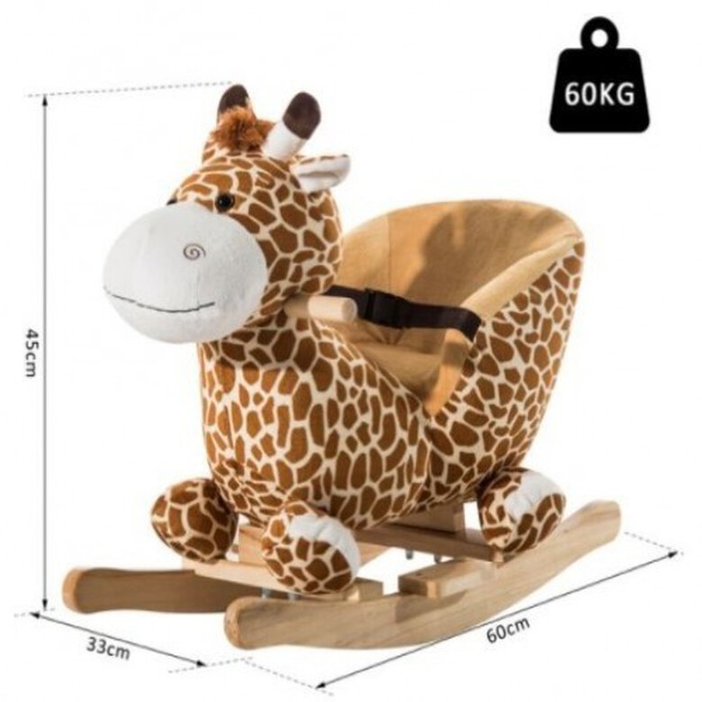 Girafa balancín para bebés y mascotas color Marrón, , large image number null