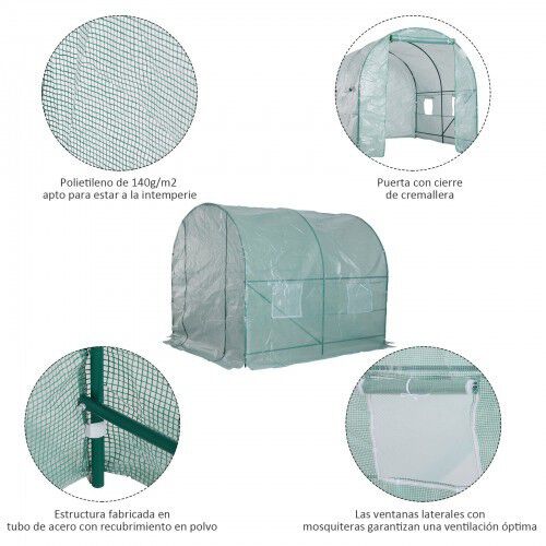 Invernadero Outsunny para cultivo de plantas color Verde thumbnail