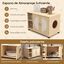 COSTWAY Caja de Arena para Gatos con Puertas Rascadoras de Sisal, Pies de Metal Ajustables, Baño Oculto para Gatos con Almacenamiento, con Gabinete Interior para Gatos, , large indicador imagen numero 5