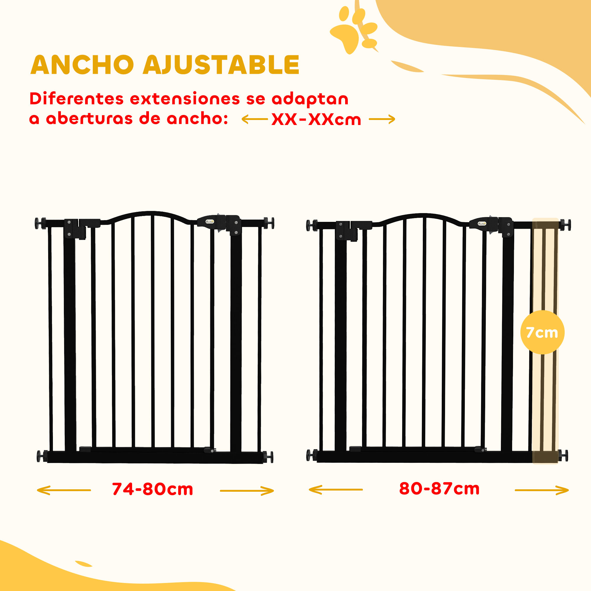 PawHut Barrera para Perros Negro, , large Imagen numero 17