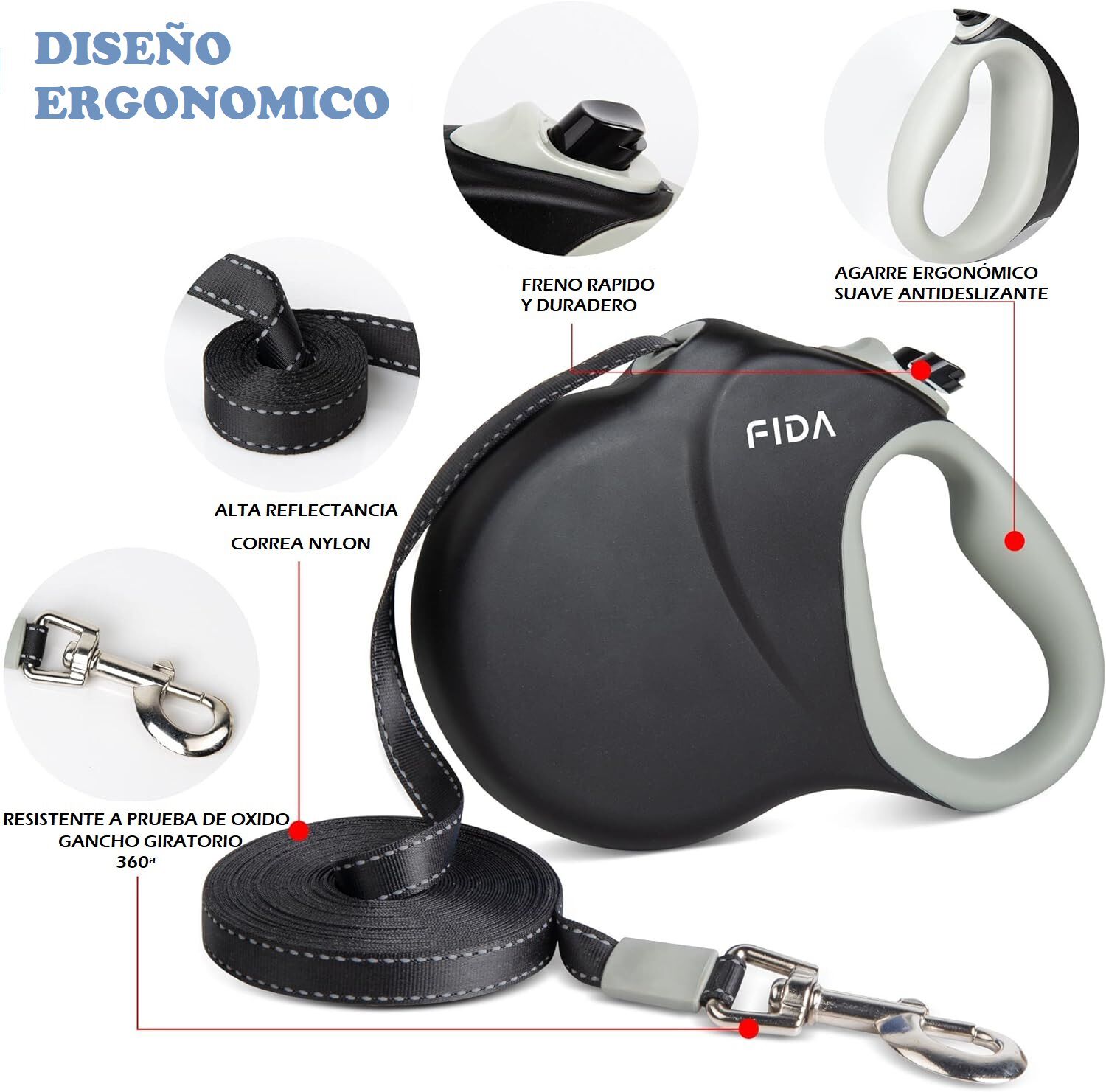 Fida Correa Retráctil Extralarga Para Perro thumbnail